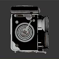 Vintage Electronic Camera With Square Design Metal Trim And Classic Mechanical Knobs 3d model