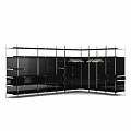 Modern Black Metal Frame Open Shelving Storage Unit With Multiple Layers