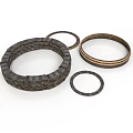 Wood and Stone Decorative Rings with Natural Texture in Various Sizes