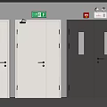 Fire Safety Equipment With Fire Doors Emergency Exit Signs And Alarms