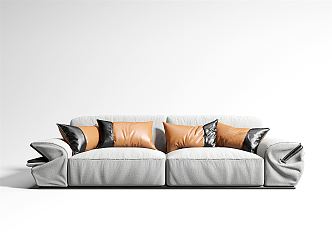 modern double sofa fabric double sofa 3d model