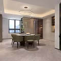 Modern Living and Dining Room Interior With TV Wall Sofa Coffee Table And Potted Plant