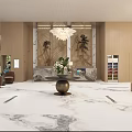 Hotel lobby installation art log veneer lobby 3d model