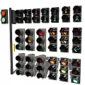 Modern traffic light indicator 3d model