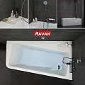 Ravak 10° Modern Bathtub With Faucet And Toiletries In Bathroom Interior