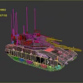 Military Tank With Multiple Antennas Long Gun Barrel Metallic Tracks And Camouflage Design