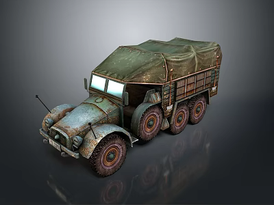 Vintage Military Tank With Rustic Exterior Green Canvas Cover Turret And Tracks 3d model