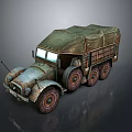 Vintage Military Tank With Rustic Exterior Green Canvas Cover Turret And Tracks