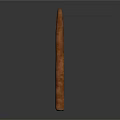 Long Brown Cigar With Burned End On Gray Background And Reflection 3d model