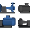 Blue And Black Industrial Pumps Different Models With Electric Motor Design
