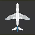 White And Blue Building Block Airplane Model Toy For Children Play Activity