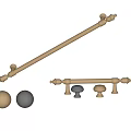 French Handle Simple Door Handle Cabinet Door Handle Cabinet Door Handle Round Handle 3d model