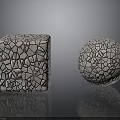Natural Wood and Stone Decorative Cube Sphere with Mosaic Texture Surface
