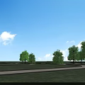 Traditional Chinese Garden Landscape With Two Wooden Pavilions Green Grass And Trees