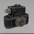 Vintage Cropmr Electronic Camera With Retro Design Classic Lens And Metal Body