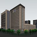 Modern Commercial Complex Urban Planning With High Rise Buildings And Open Plaza Design