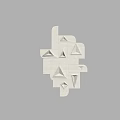 White Geometric 3D Wall Decor With Abstract Triangular And Rectangular Shapes 3d model