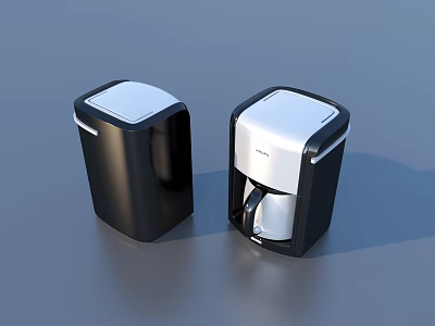 Modern Black And White Coffee Makers With Sleek Design For Kitchen Use 3d model
