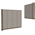 Modern Room Divider With Perforated Panels And Grid Design For Space Partitioning 3d model