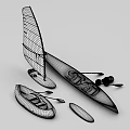 Colorful Water Sports Equipment Collection Featuring Kayak Paddleboard Sailboat Paddles And Balls