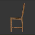 Simple Wooden Chair Design With Vertical Backrest Slats And Square Seat
