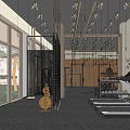 Modern Fitness Gym Interior With Treadmills Dumbbells Wooden Elements And Large Windows