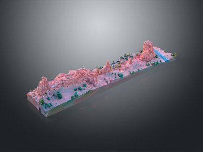 Geography, topography, mountain shape, ridge, ridge, valley, mountain range, canyon, geomorphology, mountain peak, mountain body 3d model