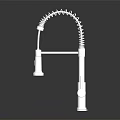 Modern Kitchen Faucets With Coiled Spring Spout Sleek Black And Silver Finish
