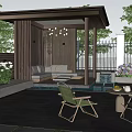 Modern Courtyard Home Courtyard Garden 3d model