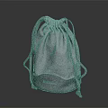 Stylish Gray Fabric Drawstring Bag With Adjustable Strings And Brand Logo 3d model