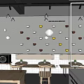 Experimental Bubble Tea Shop With Open Counter Yellow Stools White Tiled Walls And Hanging Lights