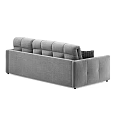 Modern Gray Sectional Sofa With Plush Cushions And Patterned Pillows 3d model