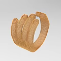 Elegant Golden Mesh Finger Shaped Bracelet With Delicate Textured Pattern