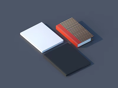 modern magazines, books, notebooks, world famous novels aa 3d model