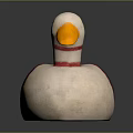 White Toy Duck With Blue Wings Red Trim And Yellow Beak For Kids Room Decoration