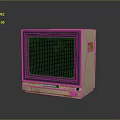 Vintage Retro CRT Computer Monitor With Beige Casing And Classic Display Screen
