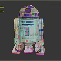 Star Wars R2 D2 Robot Character With White And Blue Mechanical Design 3d model