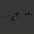 Game Movie Female Warrior Characters Wearing Armor With Spear In Dynamic And Standing Poses