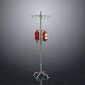IV Stand With Red IV Bags In Medical Setting Featuring Metal Frame And Hooks
