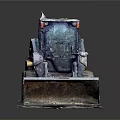 Skid Steer Loader With Yellow Wheels Black Cab And Front Bucket