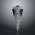 Futuristic Gray Conical 3D Structure With Grid Details And Black Side Flaps 3d model