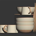 Modern Minimalist Ceramic Tableware Set With Stacked Plates Bowls And Cups