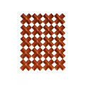 Brown Wooden Room Divider With Woven Lattice Design For Interior Decor