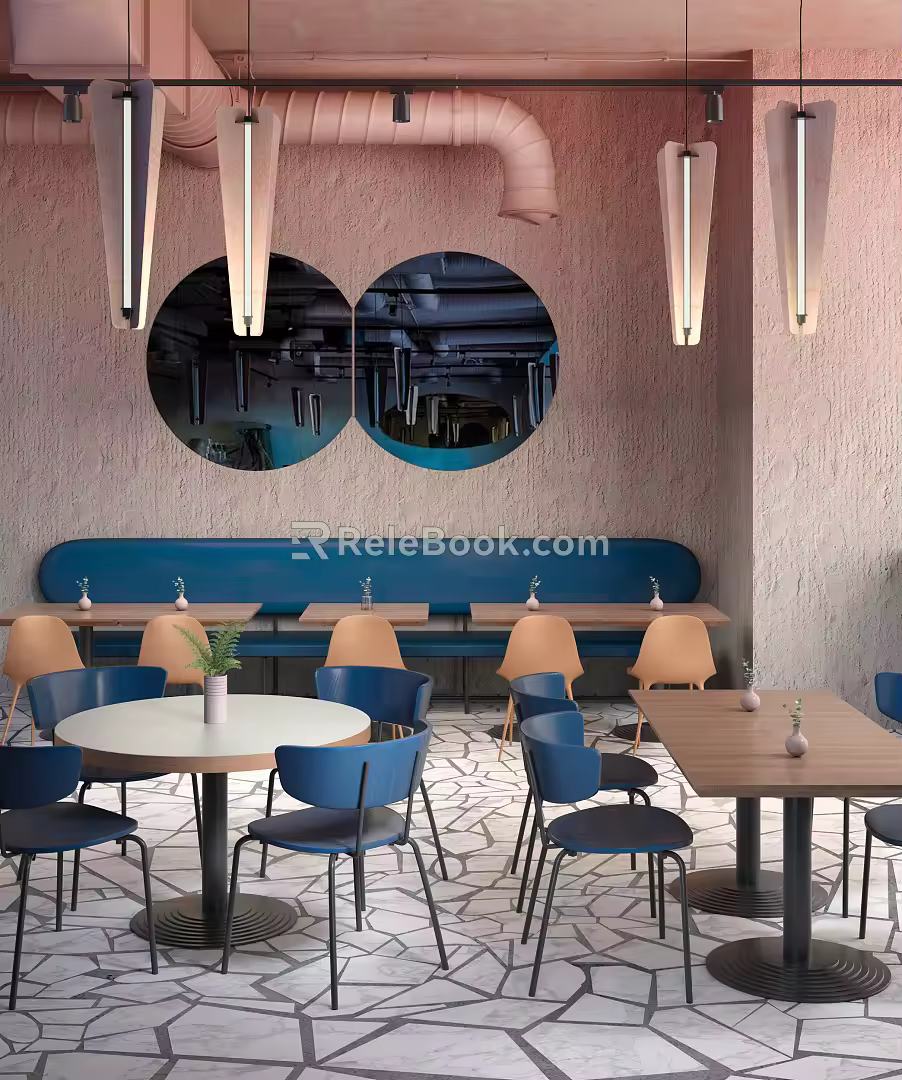 Modern Cafe Internet Red Cafe 3d model