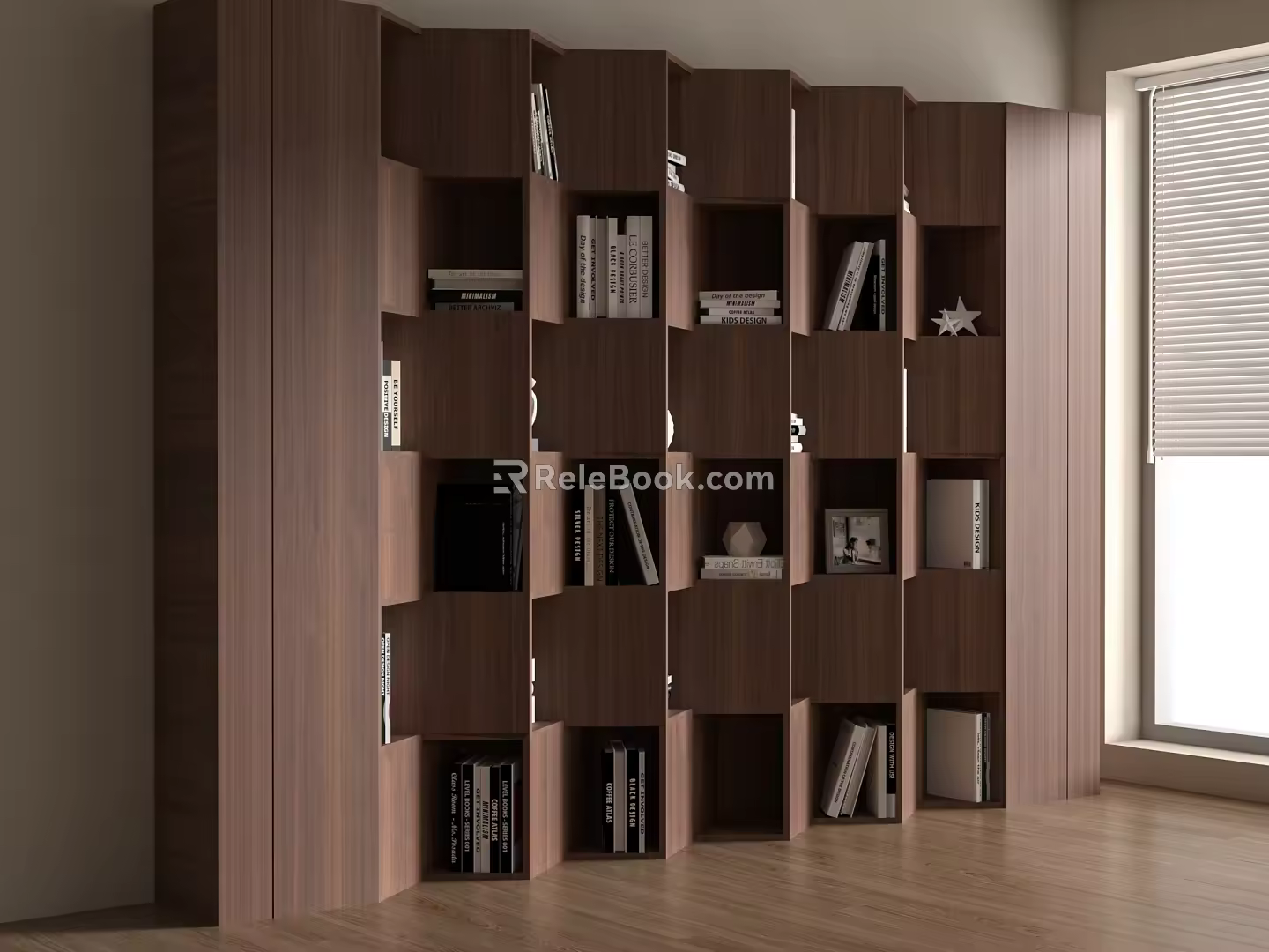 Modern Bookshelf Display Cabinet Book Multifunctional Decorative Cabinet Combination Open Type 3d model
