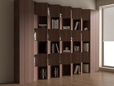 Modern Bookshelf Display Cabinet Book Multifunctional Decorative Cabinet Combination Open Type 3d model