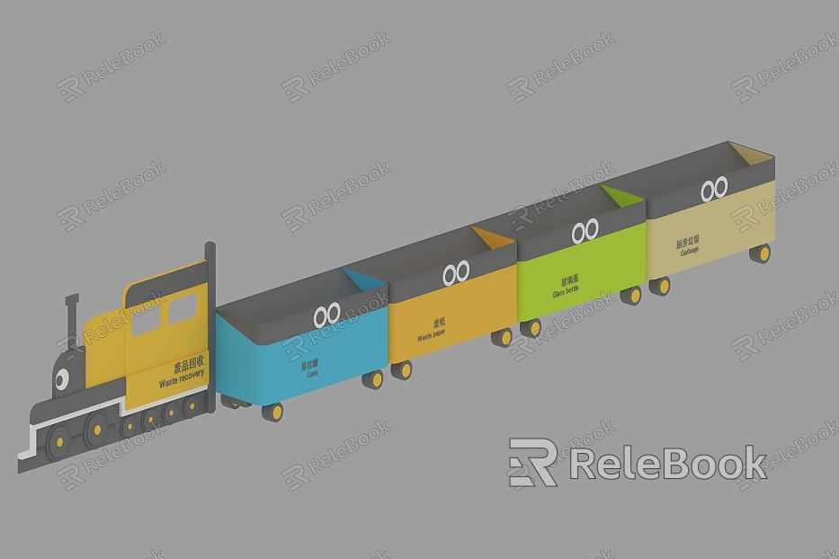 modern train garbage sorting train model