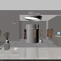Modern Clothing Store Interior With Clothes Racks Mirror And Decorative Plant