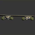 Black Skateboard With Deadpool Graphic Design And Yellow Wheels