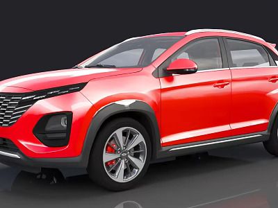 Red Modern SUV With Sleek Front Grille And Alloy Wheels Exterior 3d model